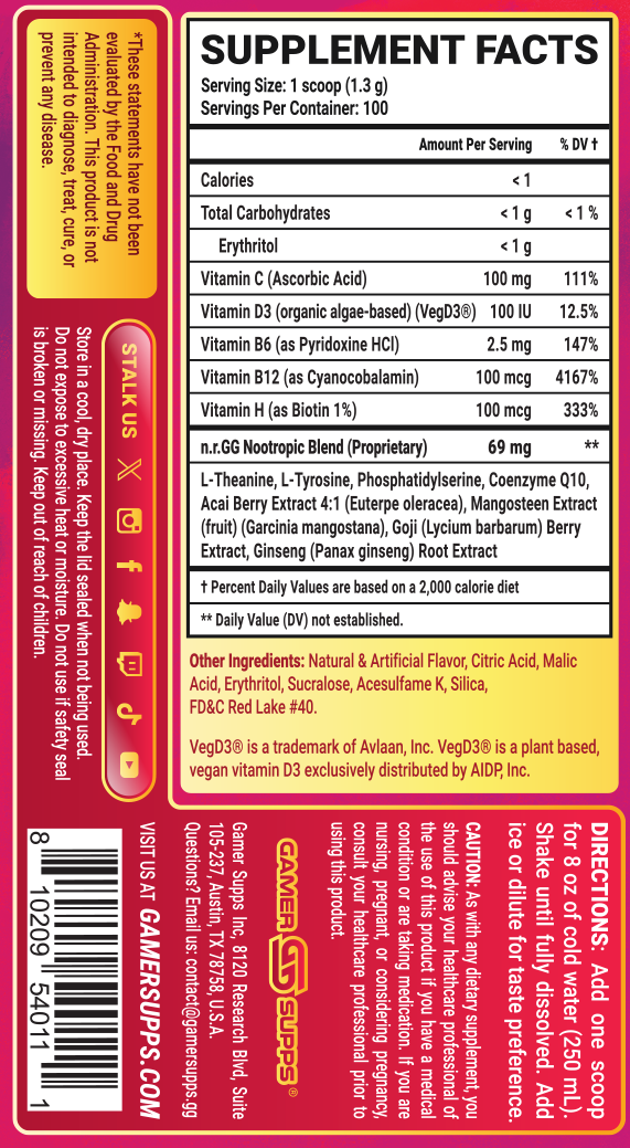 Strawberry Lemonade Caffeine Free - 100 Servings Nährwertangaben anzeigen
