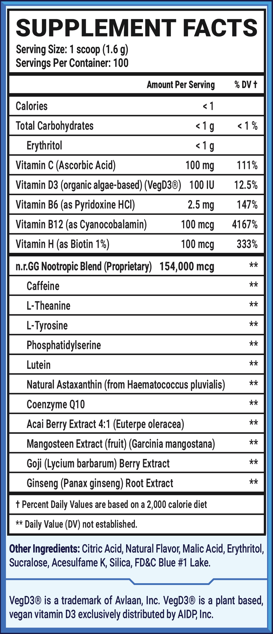 Blue Screen Babe by AmaLee - 100 Servings View Supplement Facts