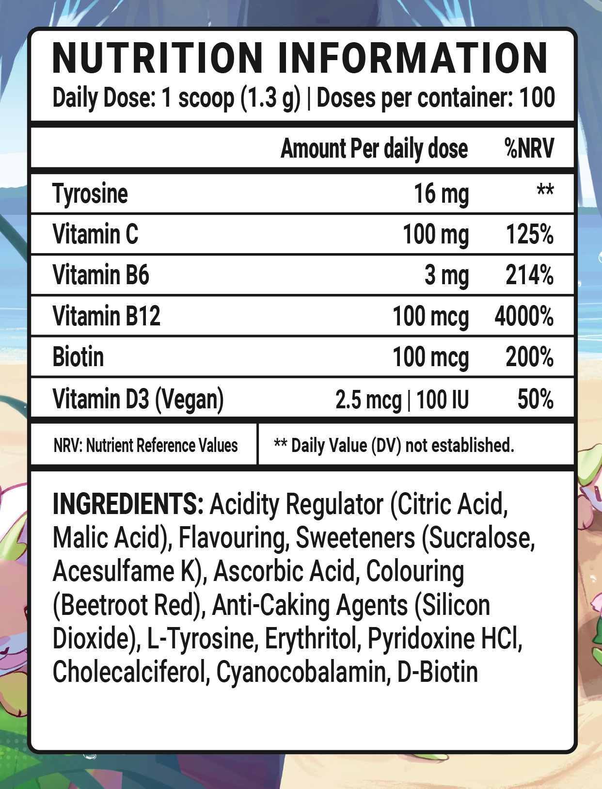 Sakura Splash Caffeine Free - 100 Servings (EU) View Supplement Facts