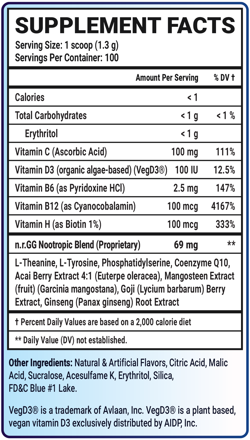 FrostFire Fusion Caffeine Free - 100 Servings View Supplement Facts