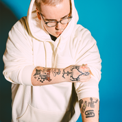 Cream Embossed Hoodie - Gamer Supps