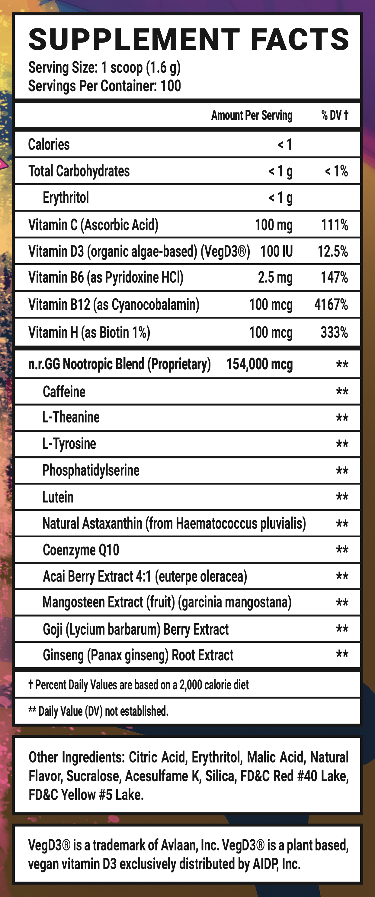 Acid Rain GG by Rainhoe - 100 Servings Nährwertangaben anzeigen