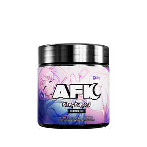 Black container with purple label showing supplement facts and directions for 40 servings of powder.