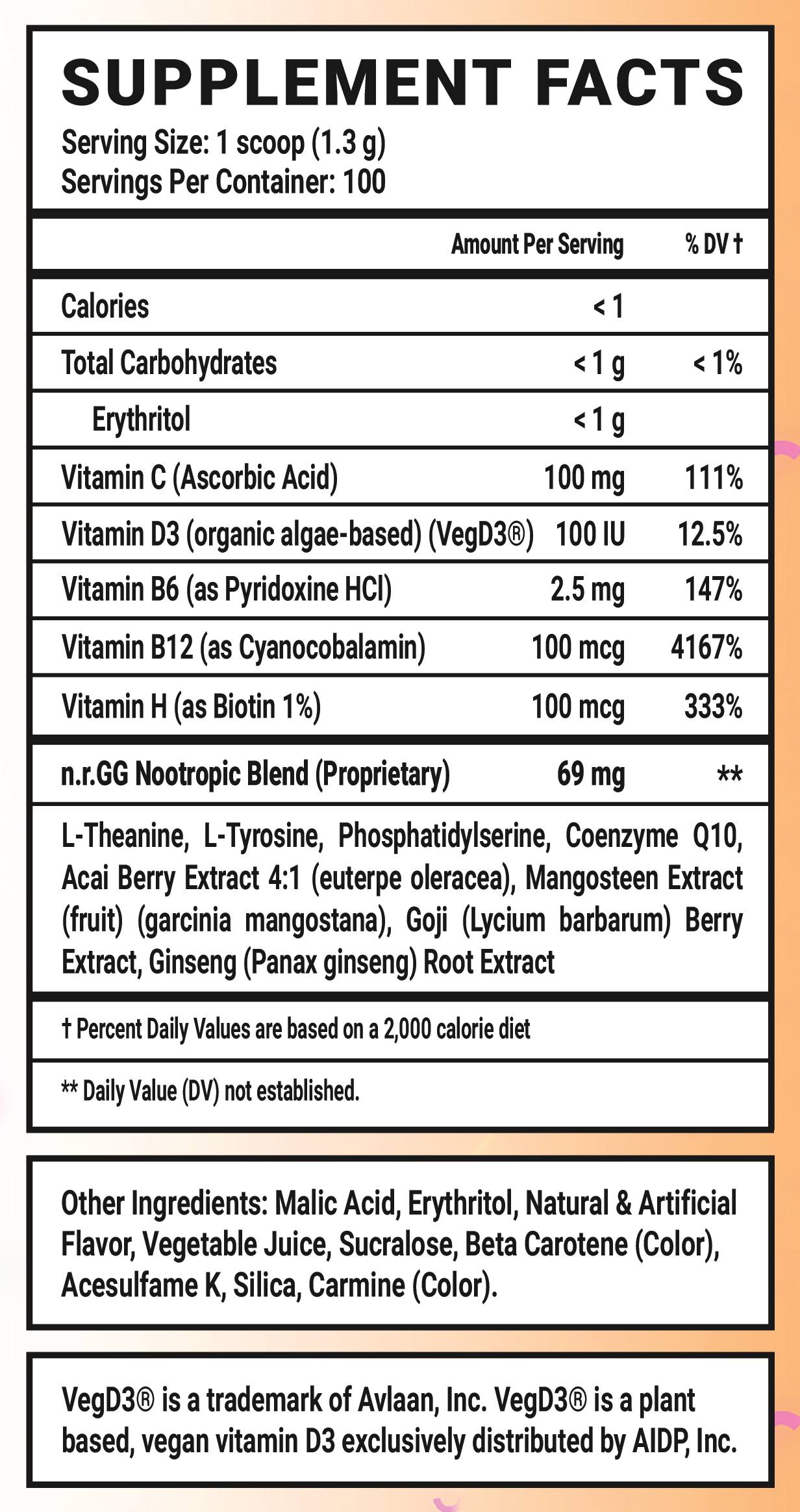 Anime Girl Thigh Caffeine Free - 100 Servings View Supplement Facts