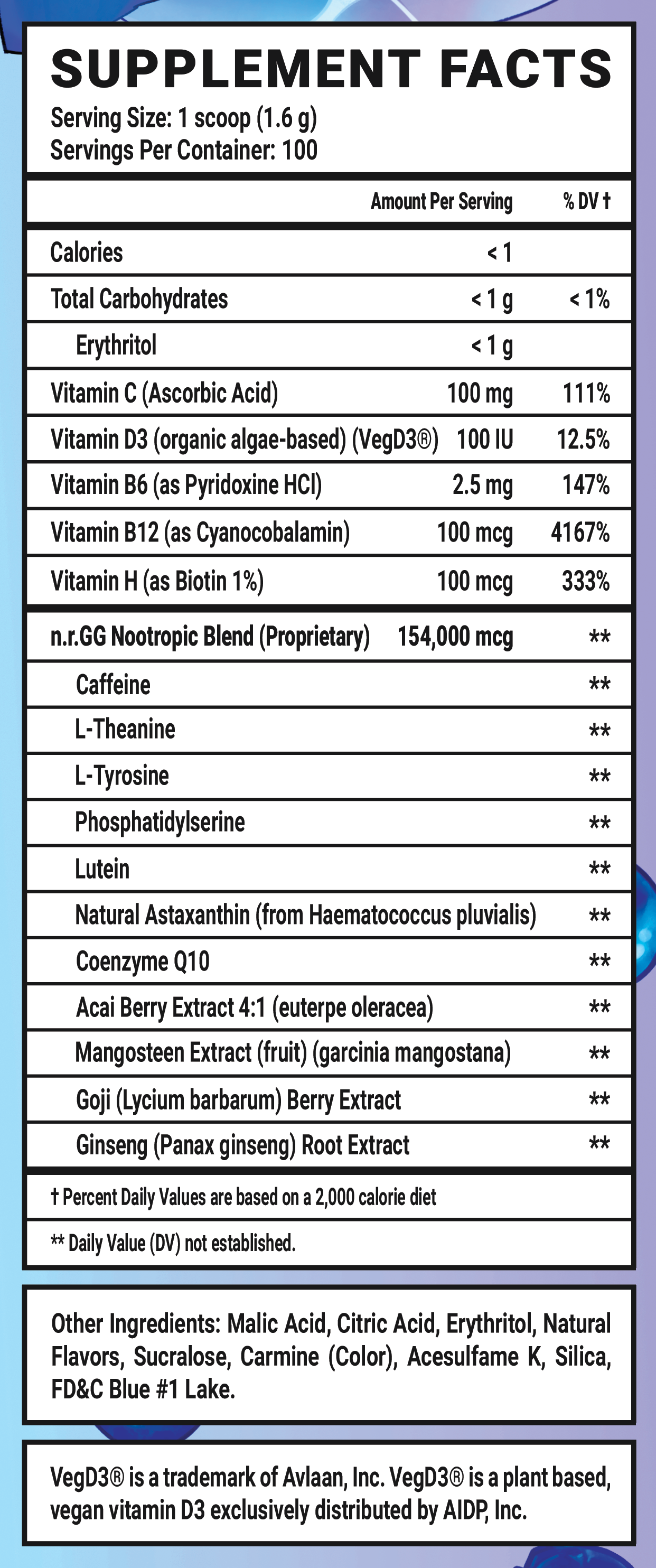 BaoBerry GG by Bao - 100 Servings Nährwertangaben anzeigen