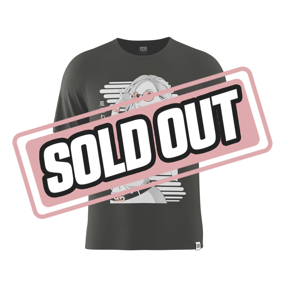 Solid black short-sleeve shirt with a crew neck shown from the back in a 6XL size.