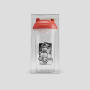 Clear rectangular plastic display case with sharp edges and transparent surfaces on a gray background.