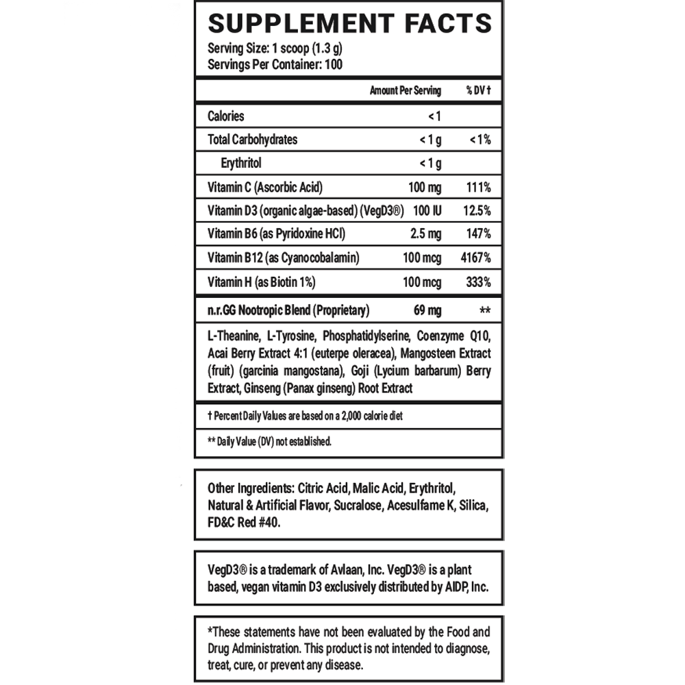 GOOD Caffeine Free - 100 Servings Nährwertangaben anzeigen