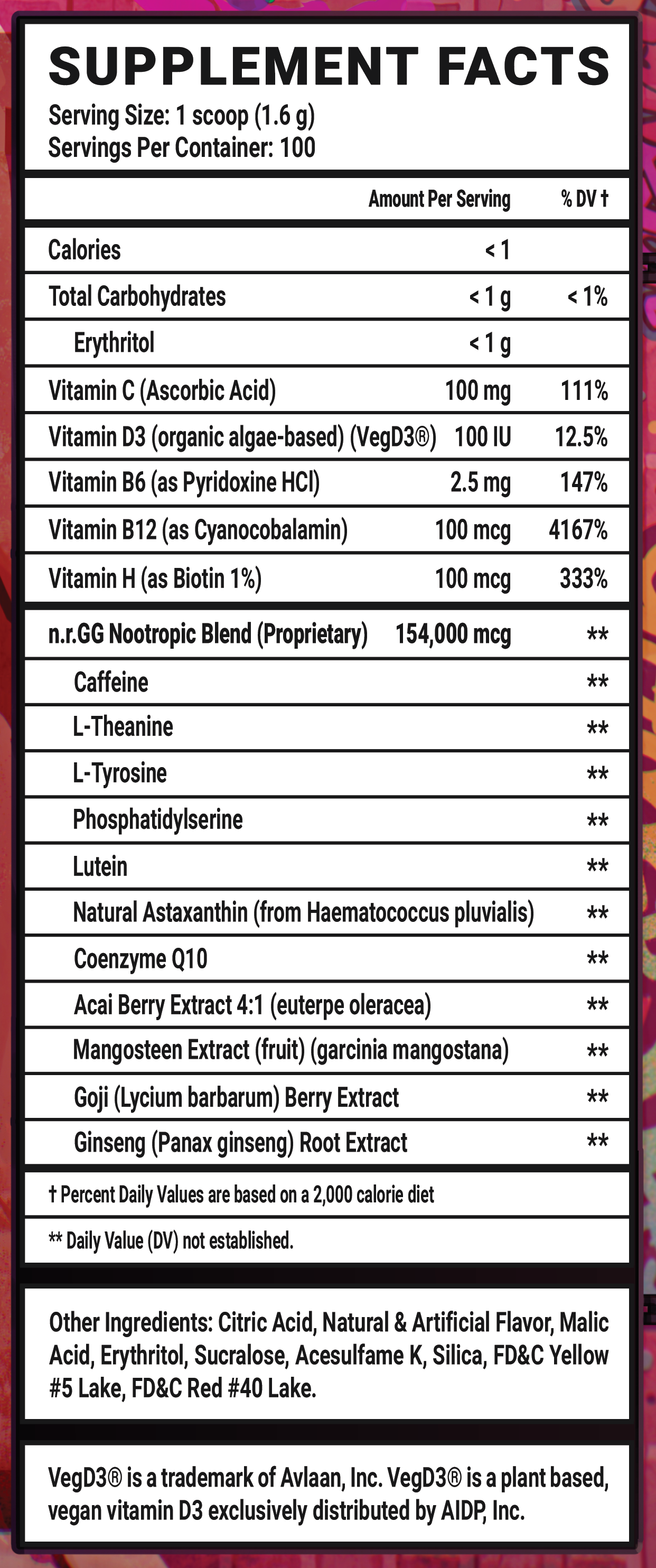Kissy Kissy Passion GG by Numi - 100 Servings Nährwertangaben anzeigen