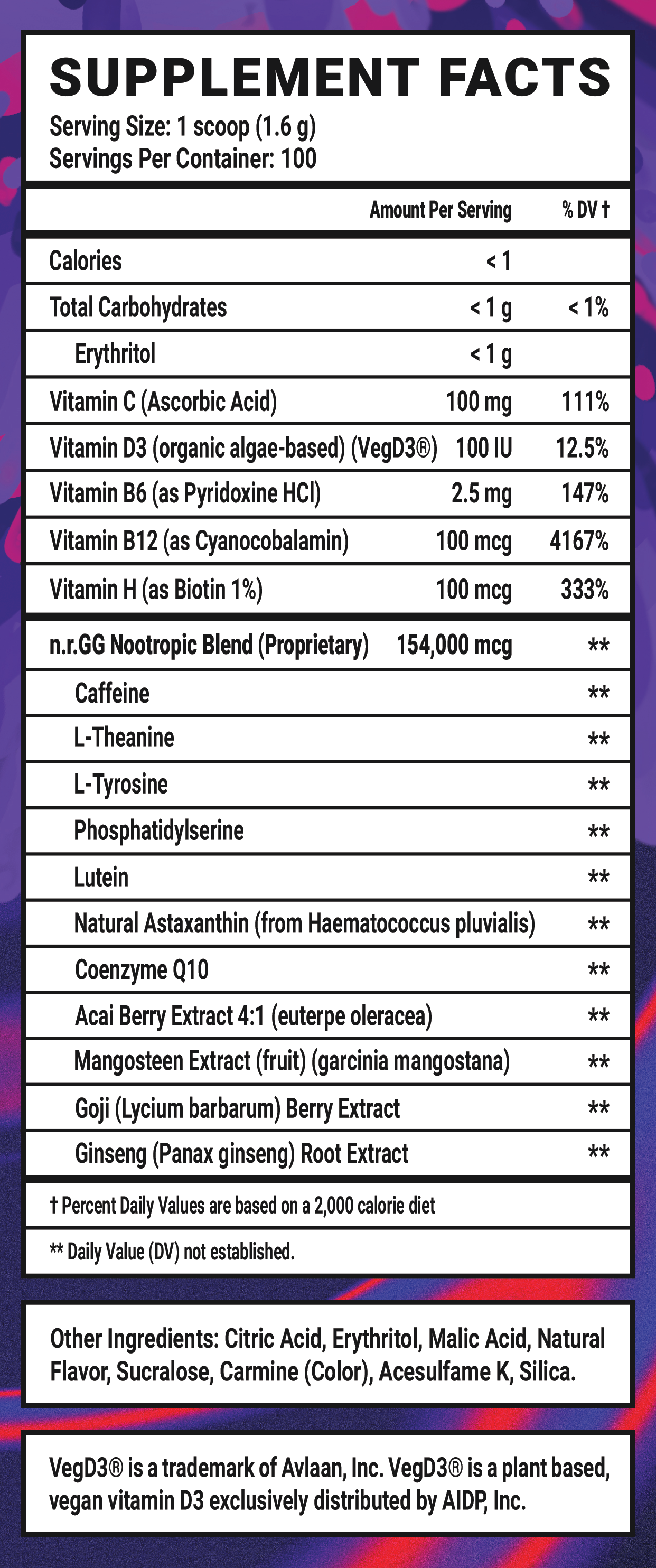 Lean - 100 Servings View Supplement Facts