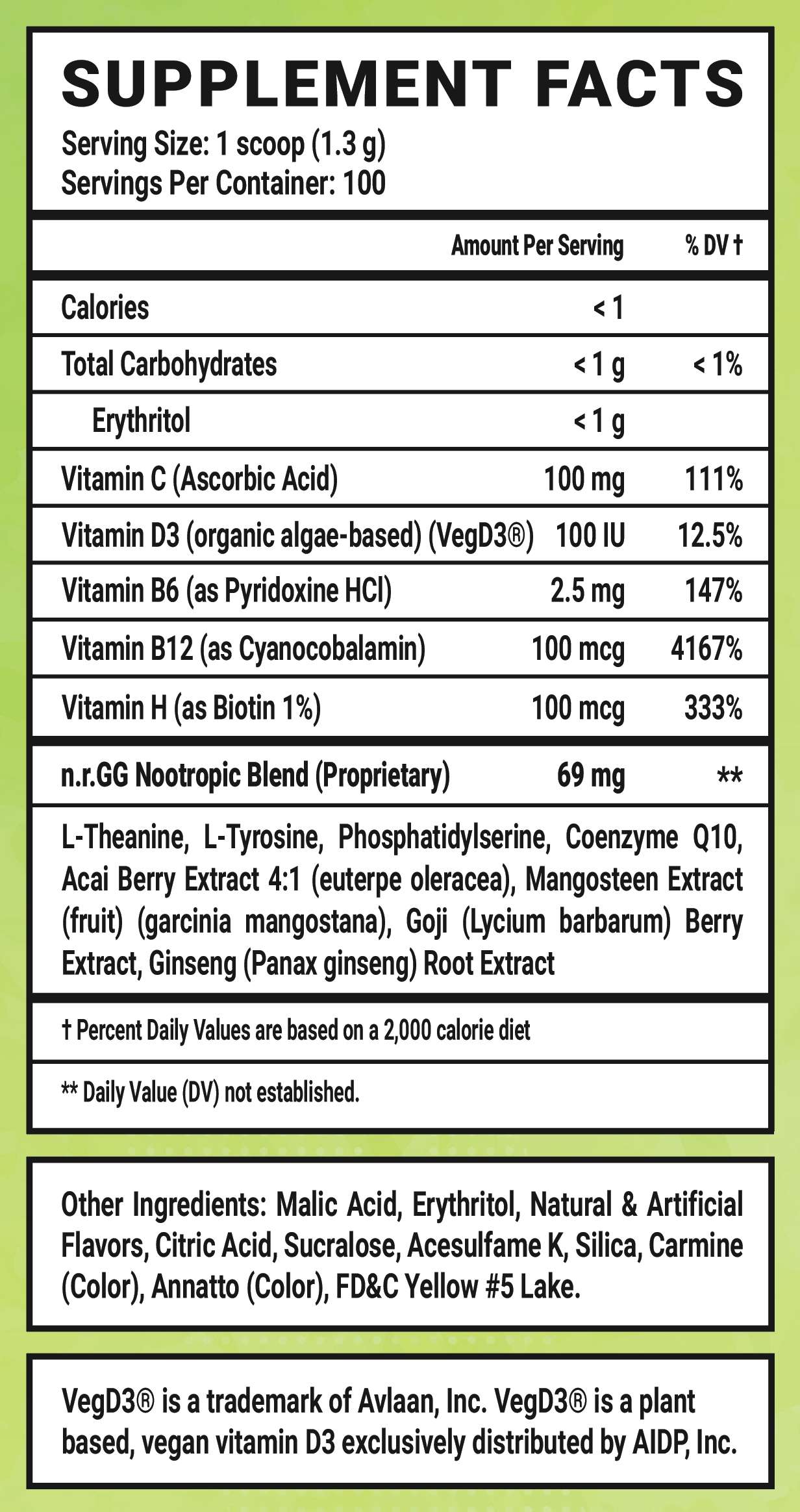 Foxly GG by FoxyReine Caffeine Free - 100 Servings View Supplement Facts