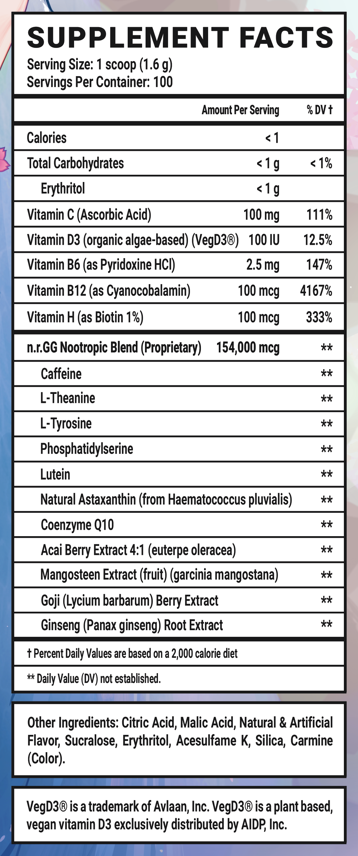 Sakura Splash GG by Silvervale - 100 Servings Nährwertangaben anzeigen