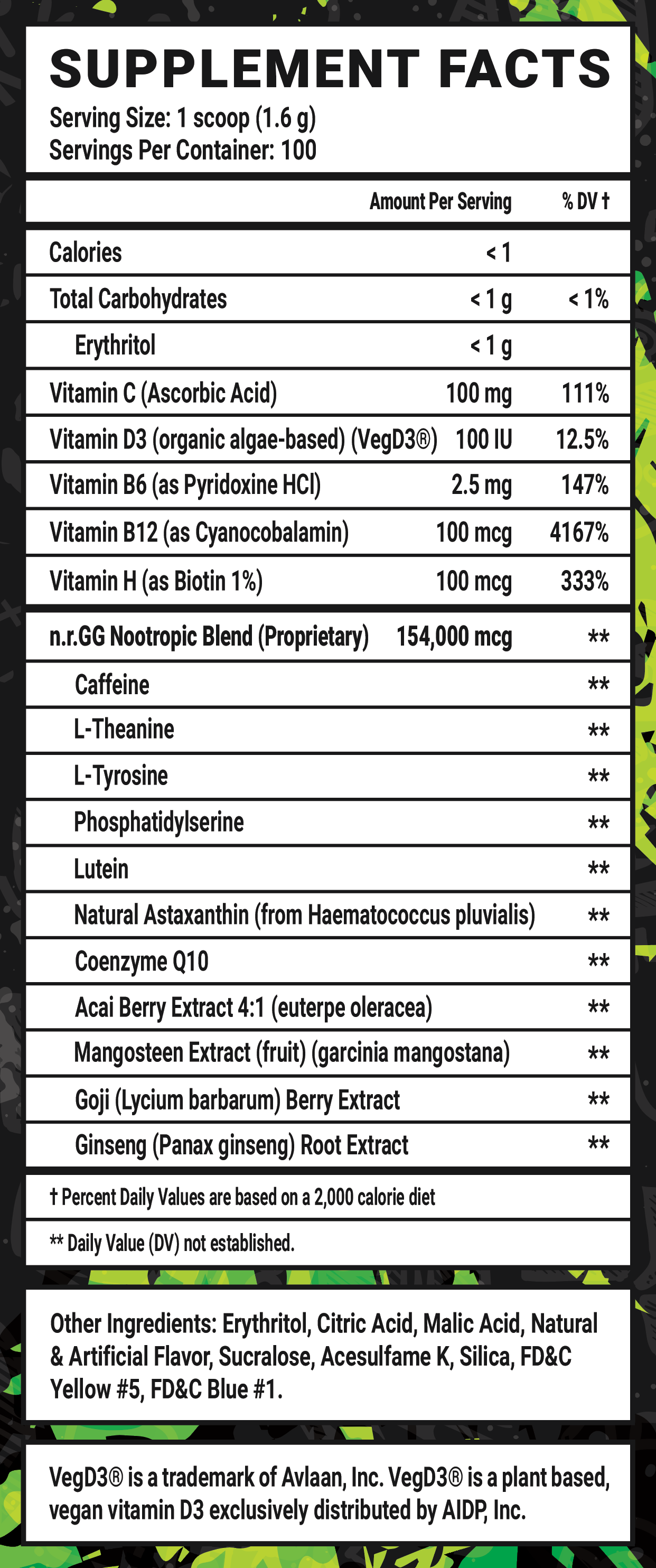 Sour Apple - 100 Servings View Supplement Facts