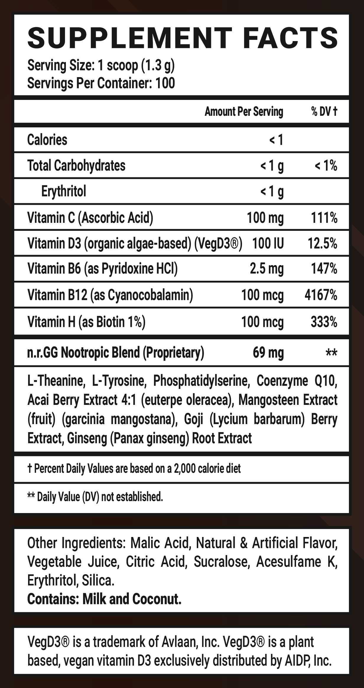 Sploosh GG by Cottontail Caffeine Free - 100 Servings Nährwertangaben anzeigen