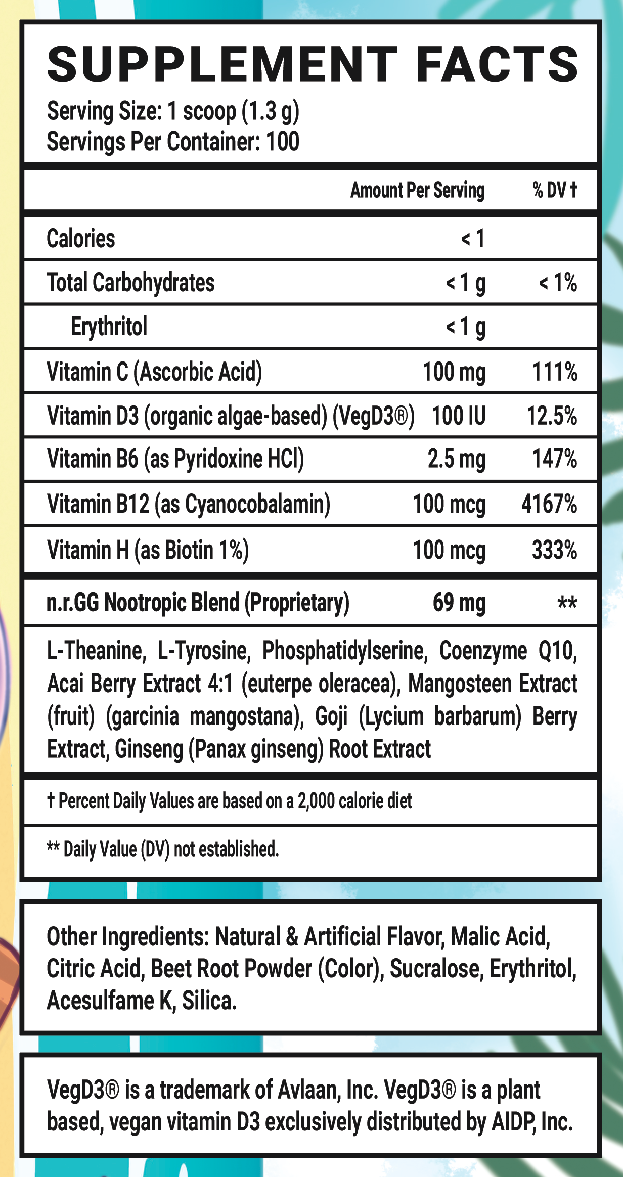 Sweet Six Pack Caffeine Free - 100 Servings View Supplement Facts